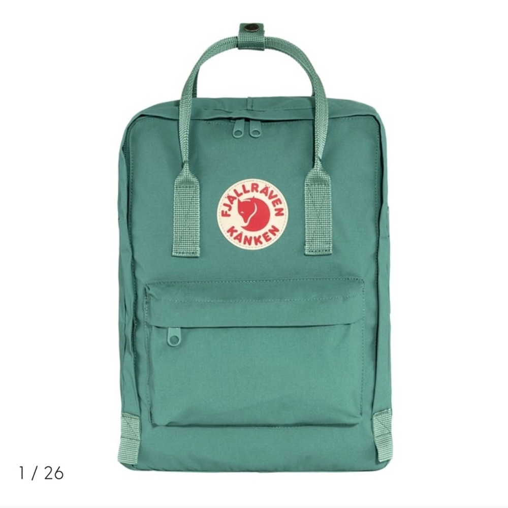 Classic Fjallraven Kanken backpack in frost green